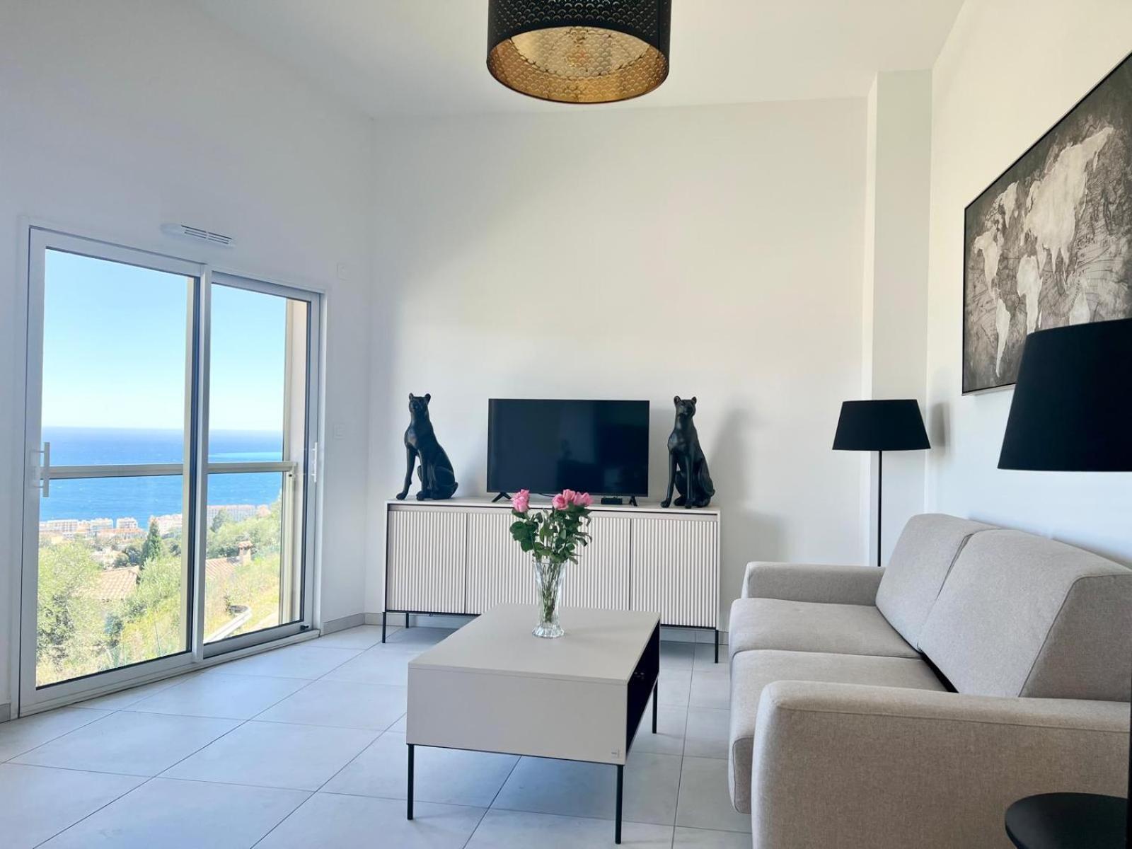 Panoramic Sea View Appartment Blue Pearl Niza Exterior foto