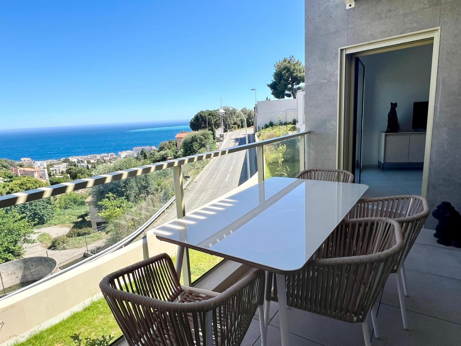 Panoramic Sea View Appartment Blue Pearl Niza Exterior foto