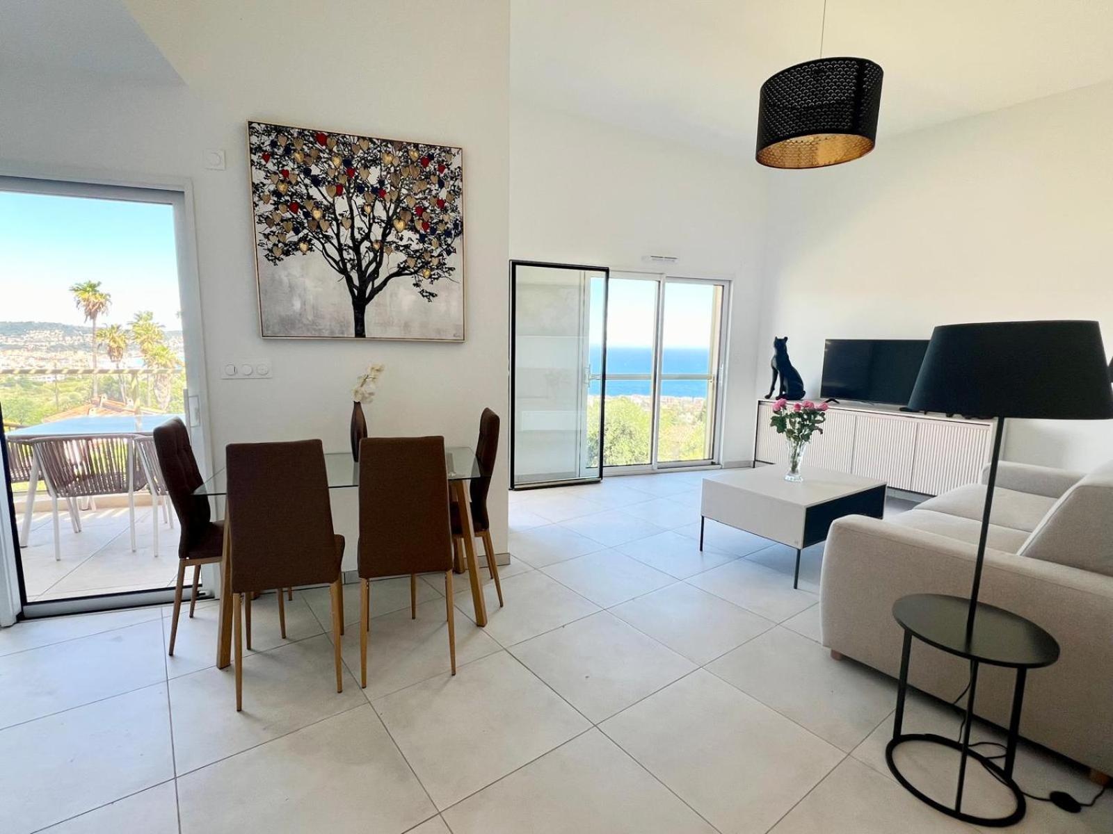 Panoramic Sea View Appartment Blue Pearl Niza Exterior foto